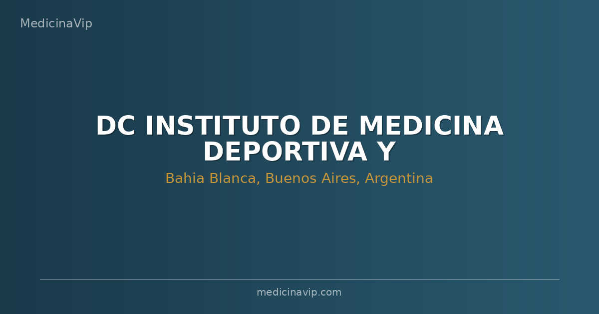 DC INSTITUTO DE MEDICINA DEPORTIVA Y REHABILITACION