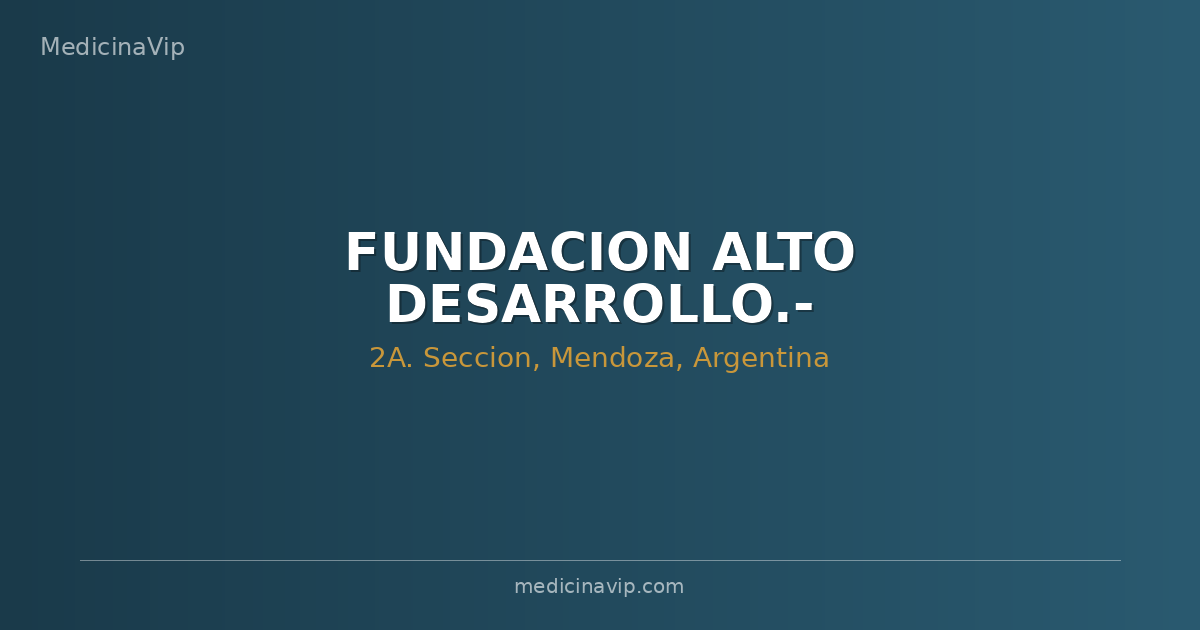FUNDACION ALTO DESARROLLO.-