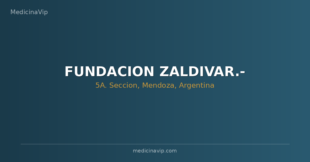 FUNDACION ZALDIVAR.-