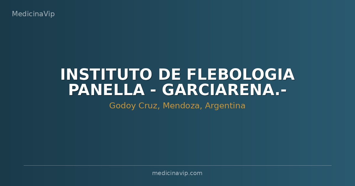 INSTITUTO DE FLEBOLOGIA PANELLA - GARCIARENA.-
