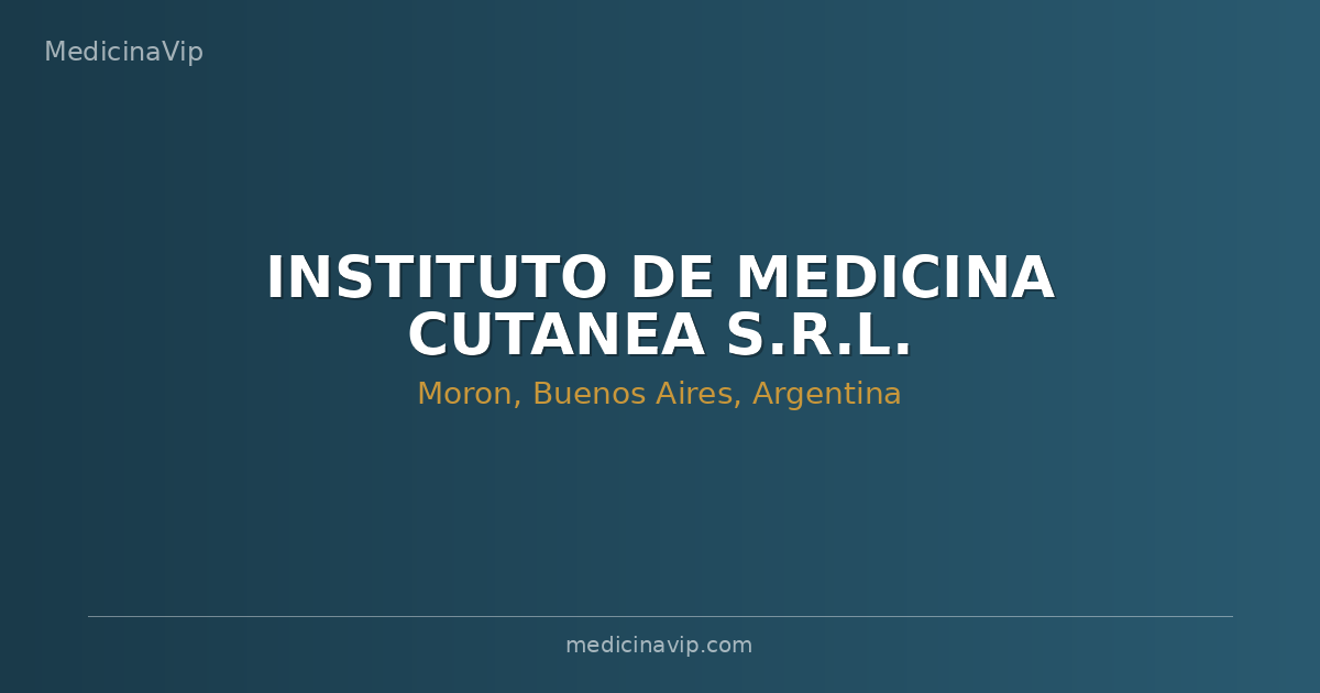 INSTITUTO DE MEDICINA CUTANEA S.R.L.