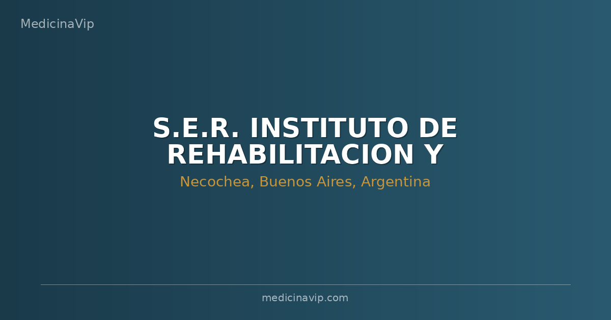 S.E.R. INSTITUTO DE REHABILITACION Y RECREACION PARA PERSONAS DISCAPACITADAS
